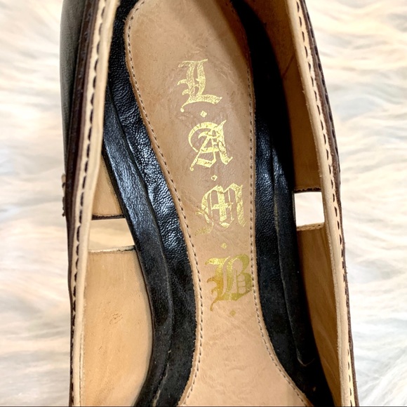 LAMB Gwen Stefani Black Leather Cap Toe Pumps - Picture 5 of 13